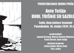 Predstavljanje zbirke priča Ante Tešije, “Dođi, trišnje su sazrijale”
