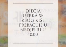 Odgođena dječja treking utrka za nedjelju (20.01.) sa početkom u 10:00 sati